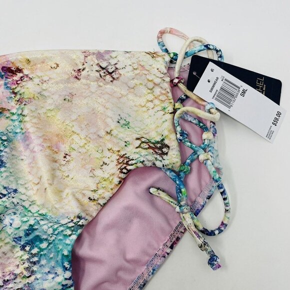 Rachel Roy Womens Small Luminous Snake-Print Lace-Up High-Waist Swim Bottom 1489 - Picture 5 of 7